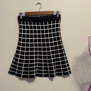 Ann Taylor Black and White Checkered Mini Skirt - Reversible.